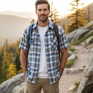 KÜHL Men’s XL Plaid Short Sleeve Button-Up Outdoor Shirt